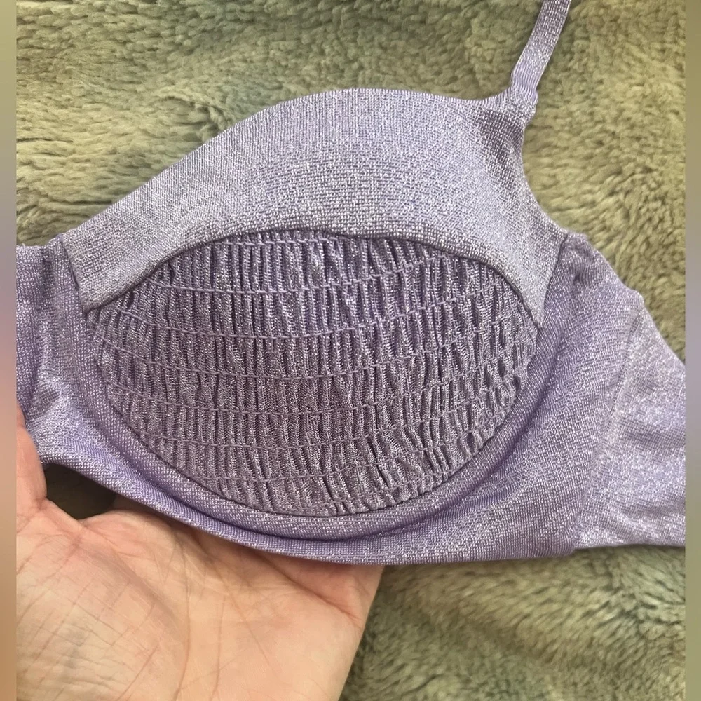 LSpace shimmery lavender bikini top, XS